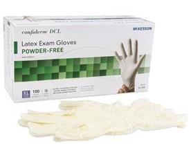 McKesson Confiderm Powder Free Latex Smooth Exam Gloves